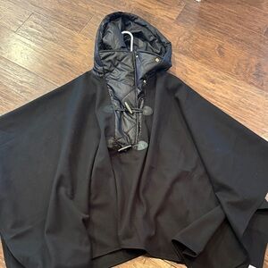 Tuckernuck Black Hooded Cape with Toggle Closure